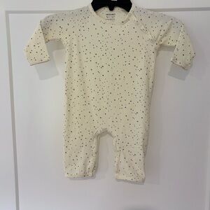 Viverano Ivory Grey Speckle Organic Cotton Snap Romper